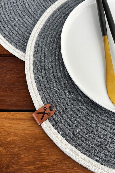 Homever 2 τεμάχια γκρι πλένεται αμερικανική σέρβις - 100% βαμβακερό ψάθινο σετ παρουσίασης