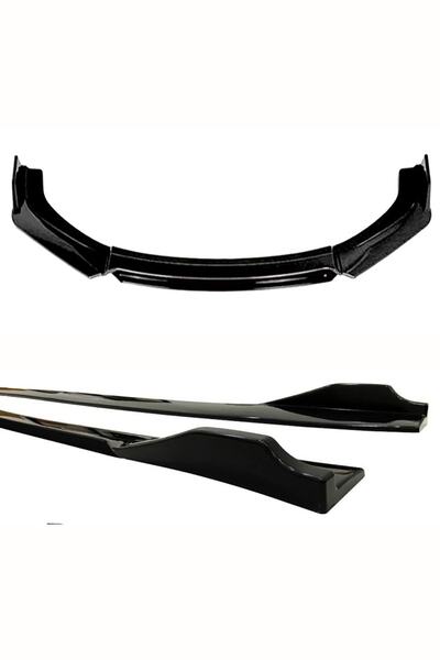 Omg Oto Toyota Corolla 2019+ Siyah Şeritli Ön Lip Ve Yan Marşpiyel Seti Piona...