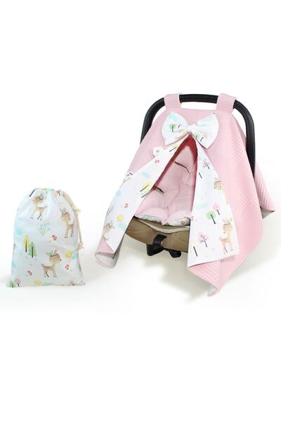Atölye Eda Exclusive Cotton Pique Stroller Cover Cushion Pouch 3 Pieces