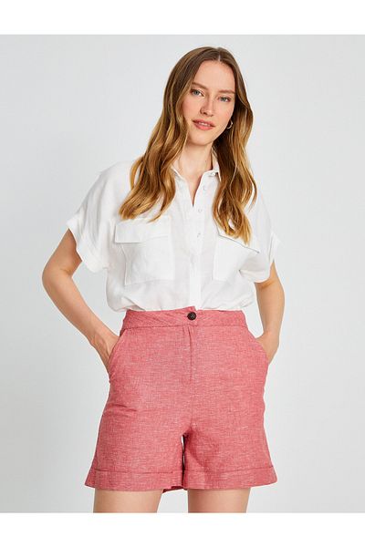 Koton Leinenshorts mit Taschen