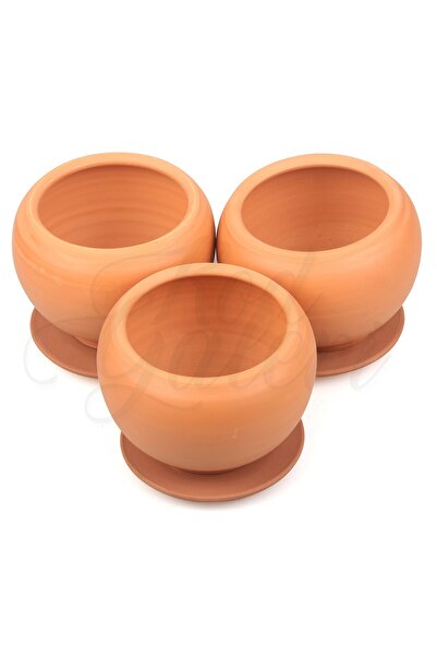 KOD Galeri 3lü Tabaklı Orta Boy Topan Küre Tipi El Yapımı Doğal Terleyen Çöml...