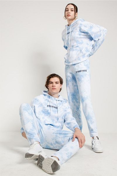 JAHR MARC Γυναικείο φούτερ Tie Dye Washed Blue Oversize