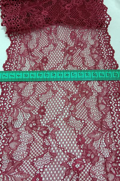 REMSATİC Lycra Lace - Guipure Claret Red Color Wide