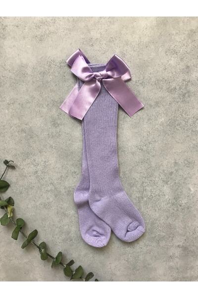 bonalind Fiyonklu Diz Altı Kız Bebek Çocuk Çorabı 0-3 Yaş