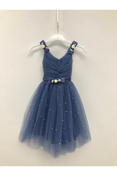 kent of kıds Kız Çocuk İndigo Abiye Elbise 19118