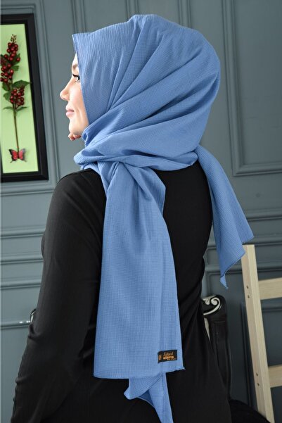 Naz Ipek Bürümcük Indigo Mavi Şal 180x70 Cm