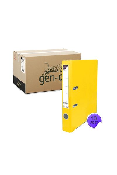 Gen-Of Plastic Folder Narrow Yellow 10 Pieces