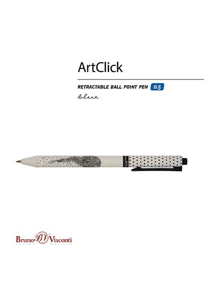 Bruno Visconti art Click" Ballpoint Pen 0.5mm-black White