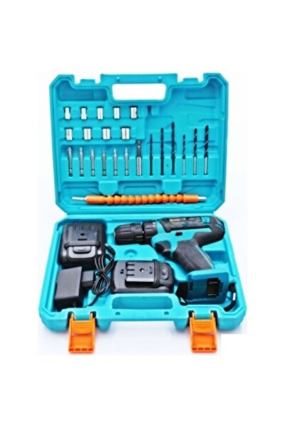 MOONSHOP 24v 5ah Lion Çift Akülü Çantalı Darbesiz Şarjlı Matkap-24 Parça Uç Seti