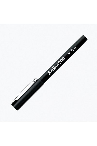 artline قلم كتابة ورسم Fineliner 200 مقاس 0.4 ملم باللون الأسود