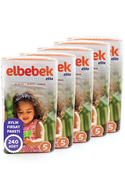 ELBEBEK ELİTE Bebek Bezi 5 Numara Junıor 240 Adet