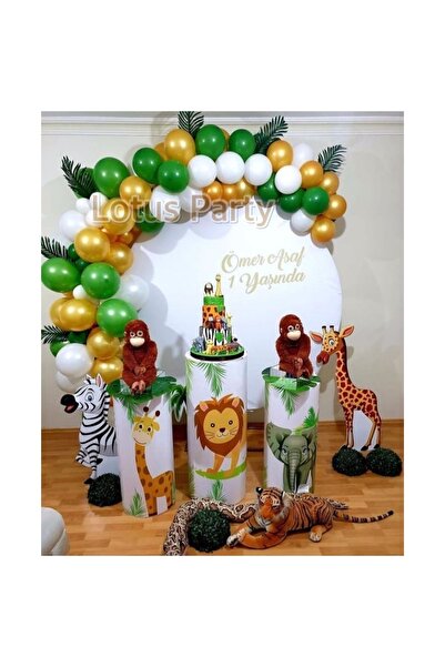 LOTUS PARTY 50 Pieces - Balloon Chain Set - ( Gold - Green - White Color )