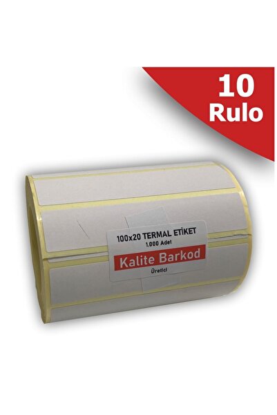 Kalite Barkod 100k20 Termalno nalepnice | 10 Rolls Barcode nalepnice
