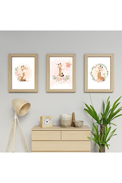 BİANNE ATÖLYESİ Zürafa'lı Bebek Ve Çocuk Odası Pano Seti