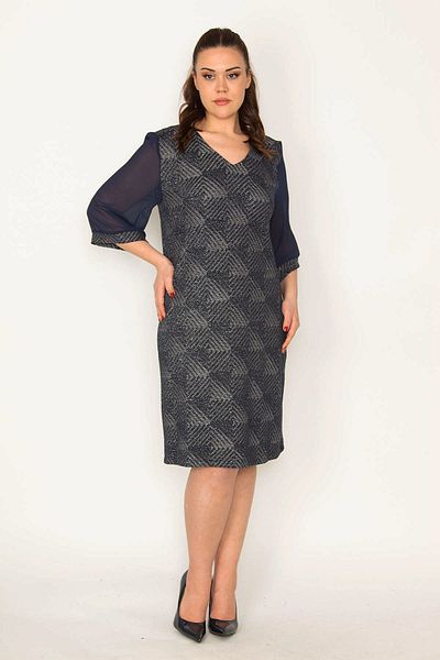 Şans Große Größen in Kleid - Dunkelblau - Basic