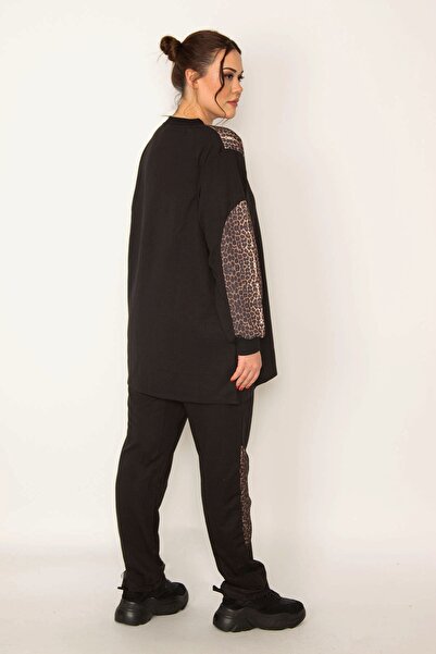 Şans Plus Size Sweatsuit Set - Black - Relaxed fit