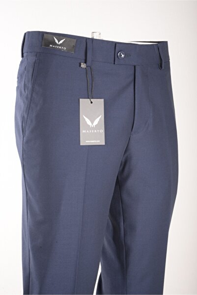MASERTO Slim Fit Lacivert Kumaş Pantolon