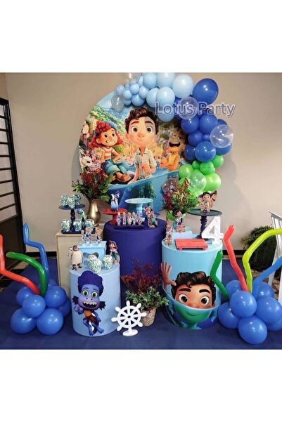 LOTUS PARTY 50 Pieces - Balloon Chain Set - ( Navy Blue - Blue - Green - Tran...