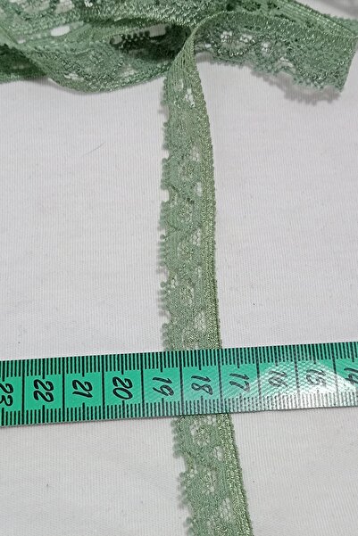 REMSATİC Likralı Dantel Güpür Yeşil Renk