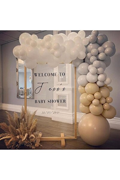 BEST PARTİ DOĞUM GÜNÜ PARTİ SÜSLERİ Pastel Grey-white-skin Balloon 60 Pieces ...