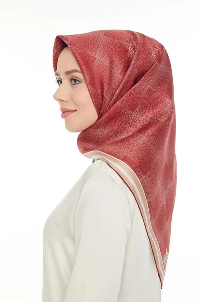 Levidor Women's Red Twill Pure Silk Scarf I-3101