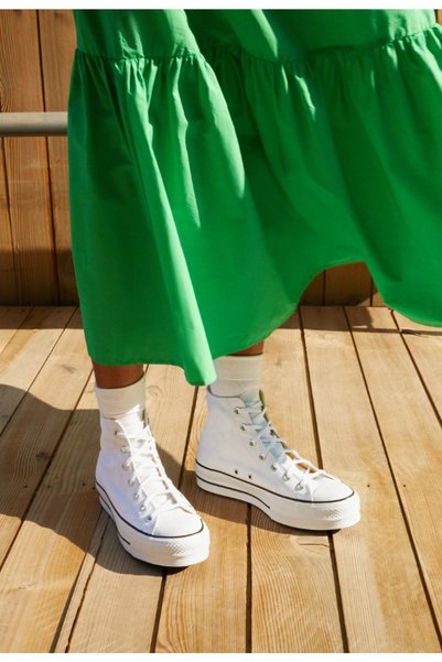 MissLara White - High Platform Canvas Platform Sneakers