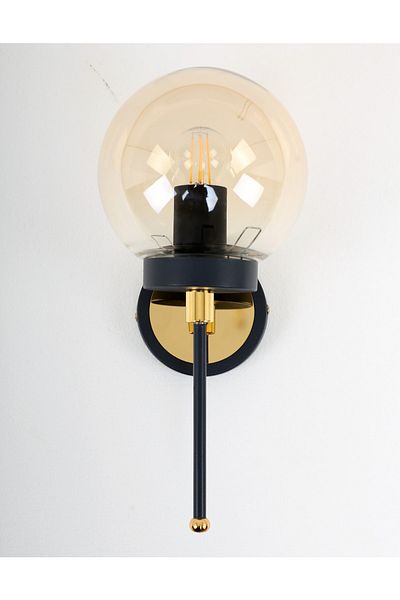MŞ Aydınlatma Tokyo Black Gold Honey Glass Sconce