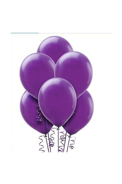 Cadde Süs Metallic Purple Colored Balloon 30 Pieces