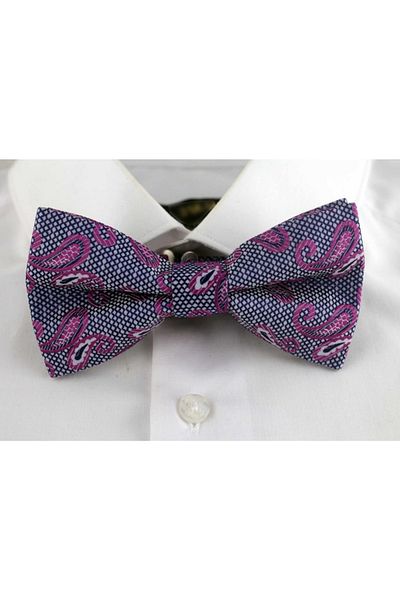 Brianze Purple Shawl Pattern Bow Tie Dp-19