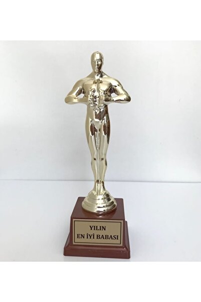 MOBGİFT Yılın En Iyi Babası Oscar Büyük Boy Dekoratif Obje (gold)