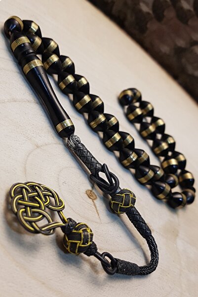 OTTOTESBİH Barley Cut Blackened Kuka Rosary Silver Tassel