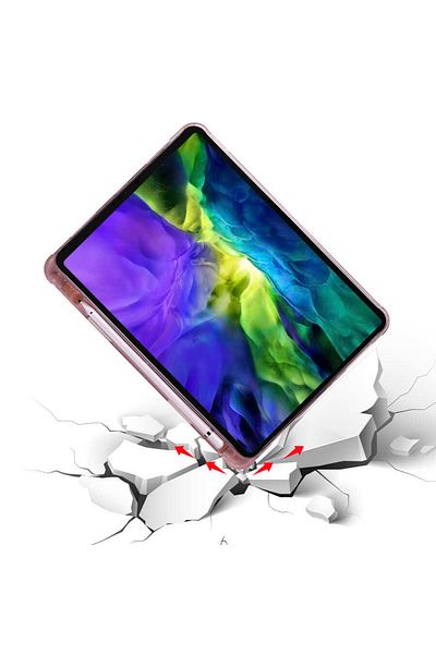 Fuchsia حافظة كمبيوتر لوحي ذكية متوافقة مع Ipad Air 10.9 2022 (الجيل الخامس) مع حامل قلم وحامل قابل للطي
