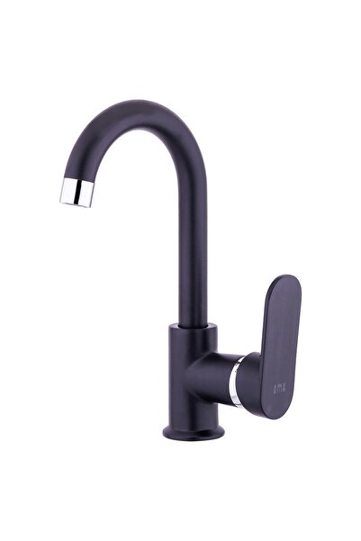 BMS Armatür Mercan Kısa Kuğu Lavabo Batarya Mat Siyah (black 368s