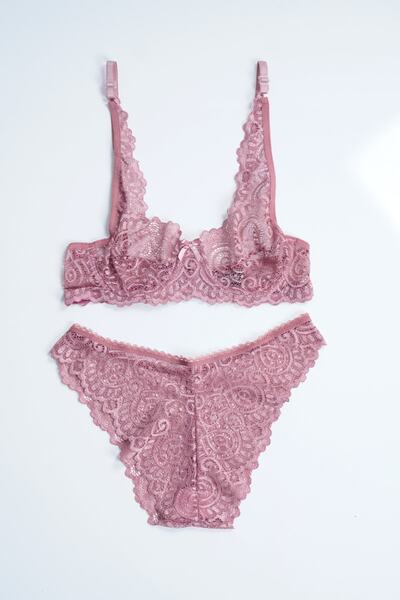 aryam butik Σετ σουτιέν Elya Wide Lace Cupless