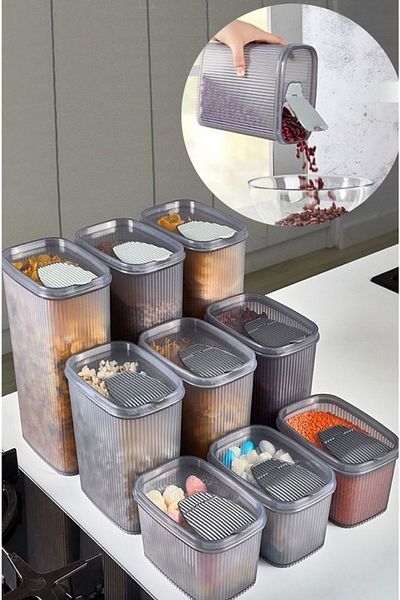 Bayev Practical Cover 3 Sizes 9 Pieces Food Pulses Storage Set