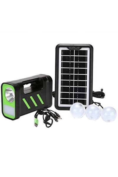 Powermaster GD-12 Akülü Solar Panelli 3 Ampullü Solar Işıldak Fener