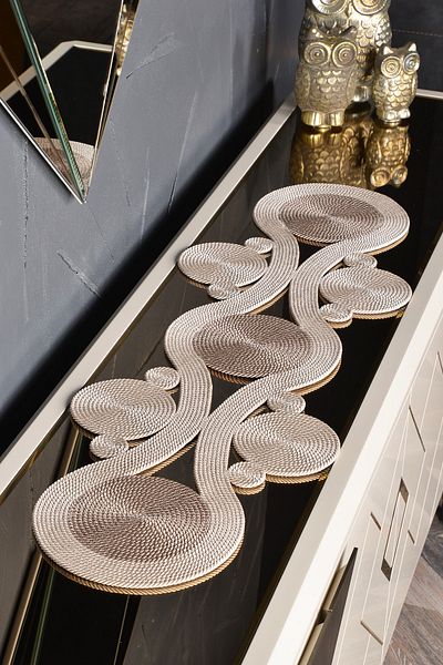 Natural Dowry 3 in One Light Mink Luxury Living Room Set Tablecloth Set Dowry Set Endless Set