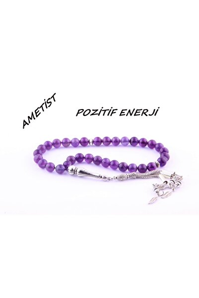 OSMANLI DEĞERLİ TAŞ Sertifikalı Ametist Doğal Taş Tesbih T170