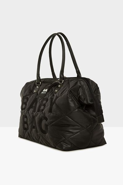 Bagmori Black Baby Bag Embroidered Puff Inflatable Mother Baby Care Bag M000006904