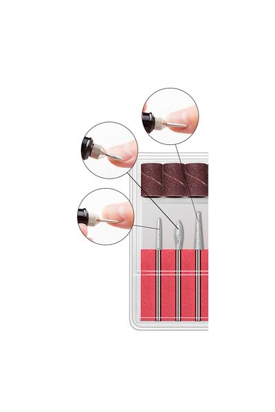 BEAUTY BOX COSMETIC 3 Pieces Cuticle Rasp Machine Tip Nail Drill Milling Manicure Pedicure