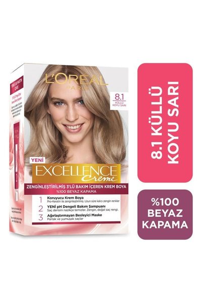 L'Oreal Paris Excellence Creme 8.1 Küllü Koyu Sarı