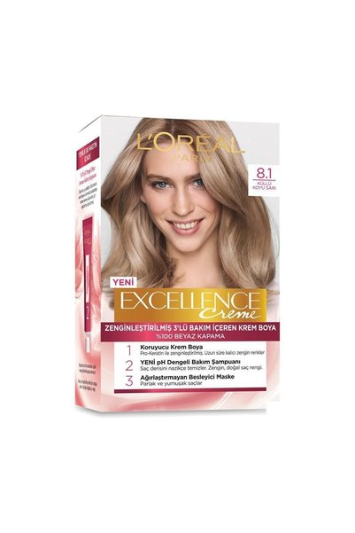 L'Oreal Paris L'oréal Paris Excellence Creme Saç Boyası 8-1 Küllü Koyu Sarı