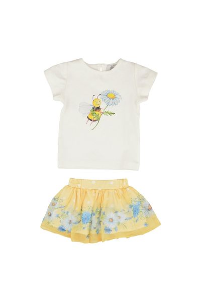 best kids Baby Girl Ecru-yellow Skirt Set