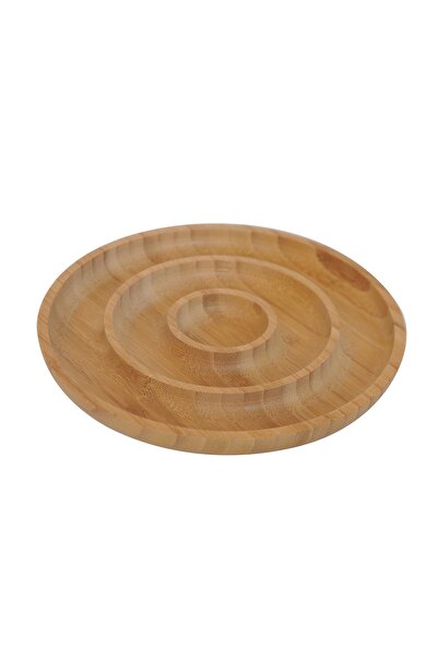 OMS PASLANMAZ 9110 Terza 3 وعاء للوجبات الخفيفة من الخيزران