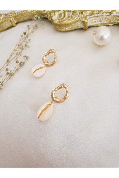 BeuBella Aksesuar Gold Seashell Earrings