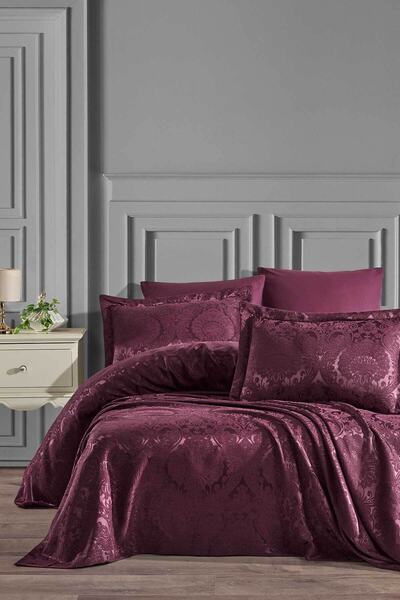 Elart Yatak Örtüsü Enora Mürdüm Çift Kişilik