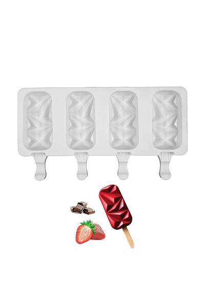 Getshopmini مجموعة قوالب الآيس كريم السيليكون من ماغنوم كريستال مكونة من 4 قطع