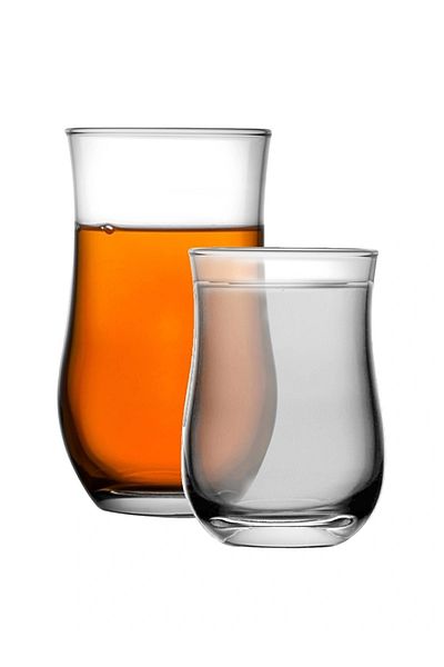 Paşabahçe Natural Water Glass and Soft Drink Glass Set 12 Pieces
