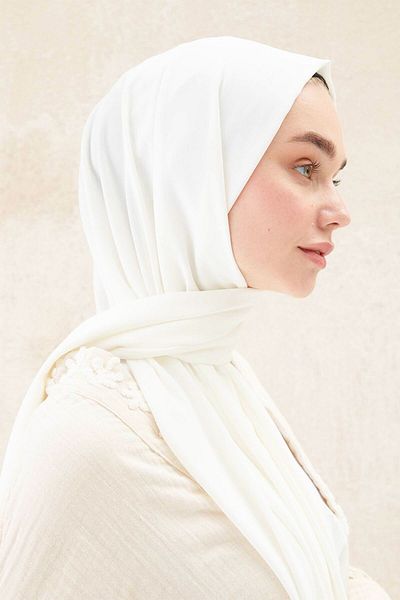KASVA DERİ Larissa Scarf - Medina White Silk Shawl