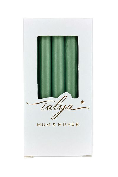 Talya شمع ختم الدعوة (أخضر) - 11x110 ملم، 10 أعواد